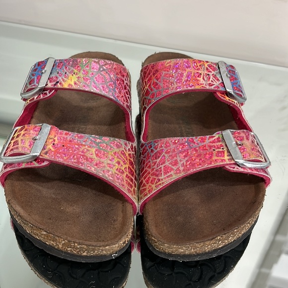 Birkenstock Arizona Vegan Leather Microfibre Flashy Halogen Pink size 13/13.5 - Picture 14 of 16